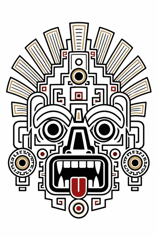 aztec mask illustration