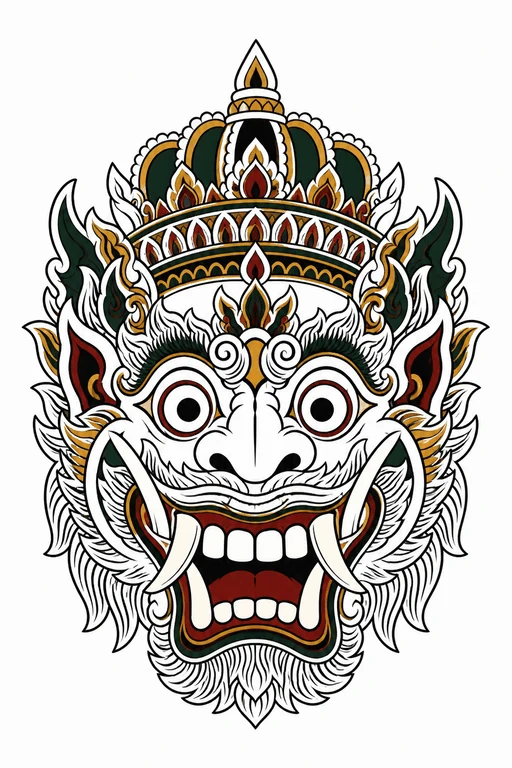 barong mask illustration