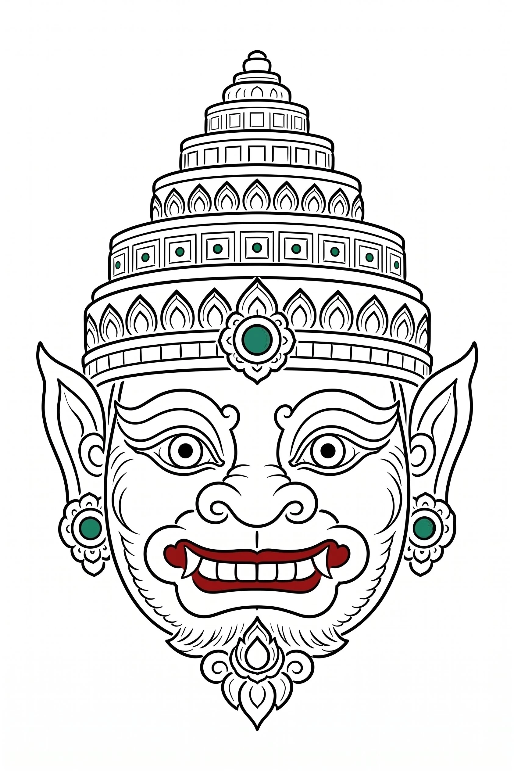 hanuman mask illustration