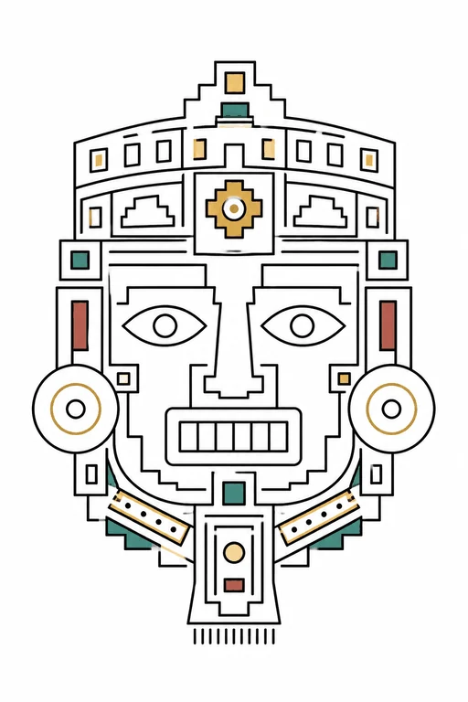 inca mask illustration