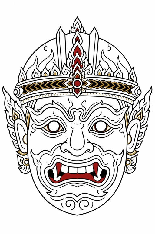khon mask illustration