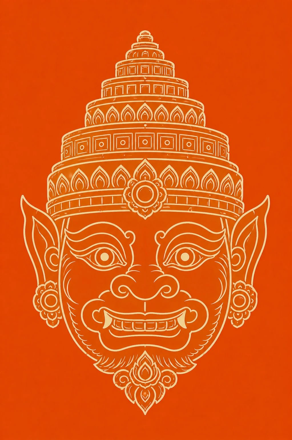 Hanuman mask, hand-cast in Siem Reap
