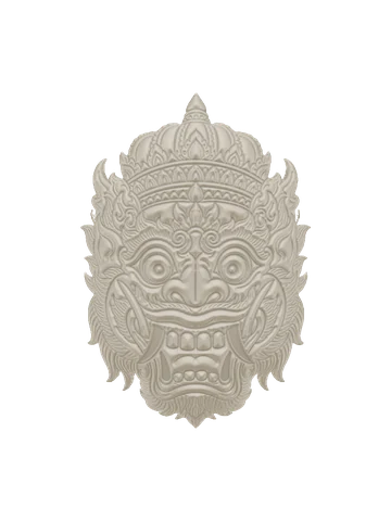 Barong mask in white plaster