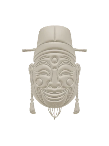 Hahoe mask in white plaster