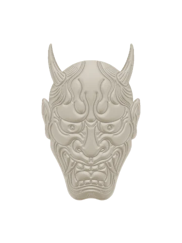 Hannya mask in white plaster