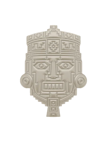 Inca mask in white plaster