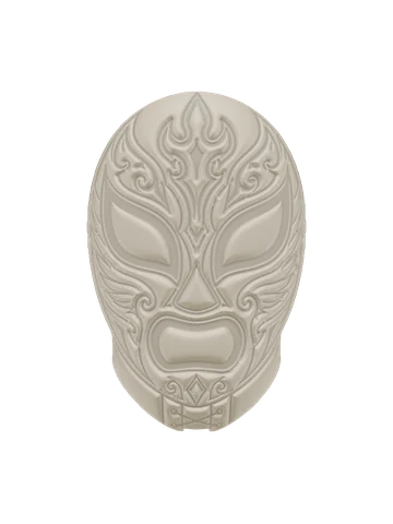 Luchador mask in white plaster
