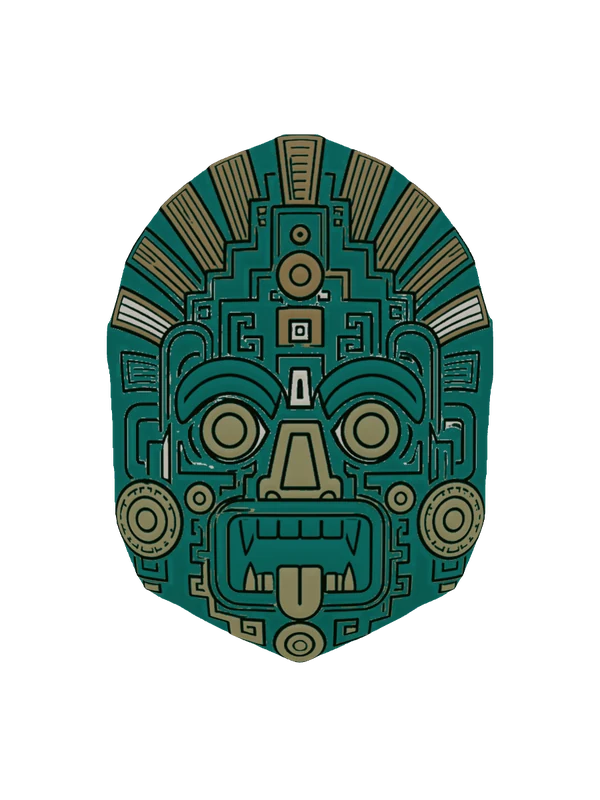 Aztec mask, painted