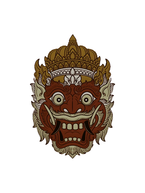 Barong mask, painted