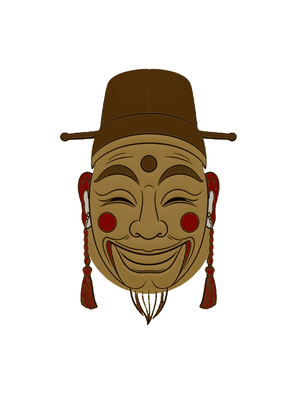 Hahoe mask, painted