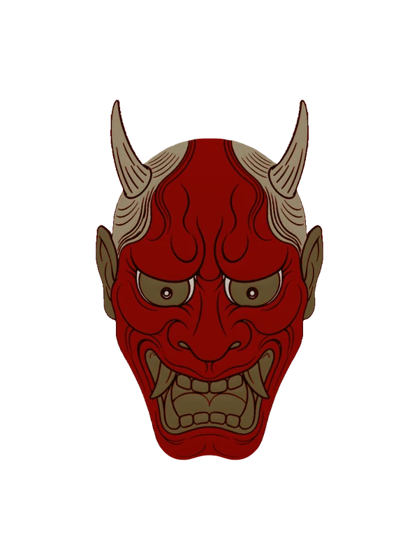 Hannya mask, painted