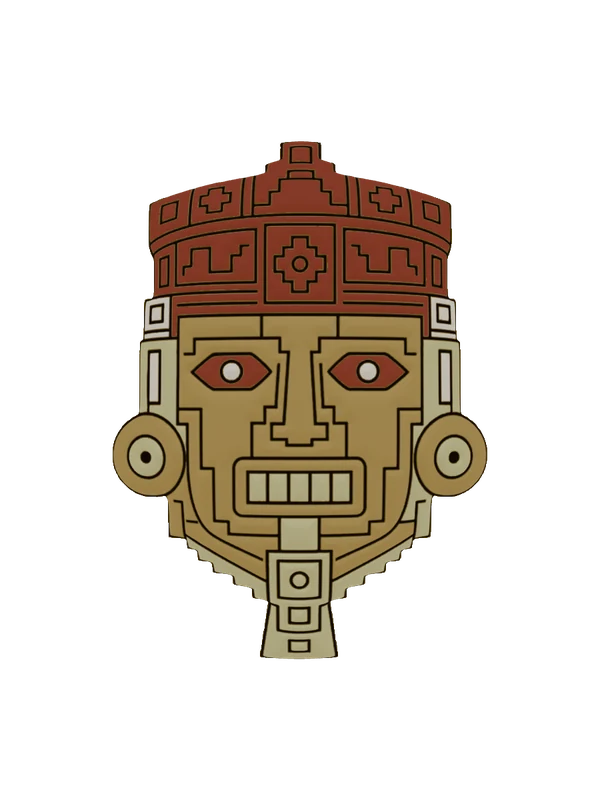 Inca mask, painted