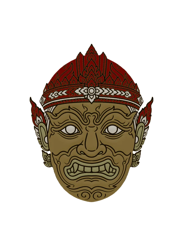 Khon mask, painted